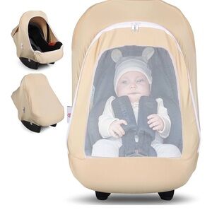 Floral Baby Car Seat Cover with Mesh Window NIB